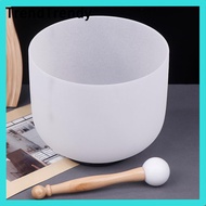 TrendTrendy ชามคริสตัลสำหรับร้องเพลง8นิ้ว432Hz สำหรับฝึกโยคะชามคริสตัลธิเบตมีเครื่องช่วยบำบัดเสียง