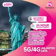 AmericaCanadaMexico eSIM | 1-20Days | 5G/4GNetwork | Email Delivery