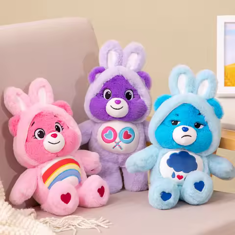Care Bears Cartoon Plush Toys Lovely Bears With Rabbit Hat Girls Boys Kawaii Stuffed Toys Dolls Car