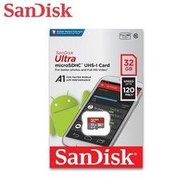SANDISK 32GB Ultra A1 microSDHC C10 UHS-I (SD-SQUA4-32G) 傳輸速度 120MB/s 記憶卡