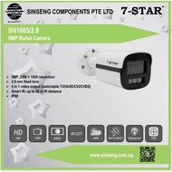 7-STAR* 5MP IP68 Weatherproof Ultra Wide Angle 2.8mm Bullet Analog AHD/CVI/TVI/CVBS Smart Warm IR Ou