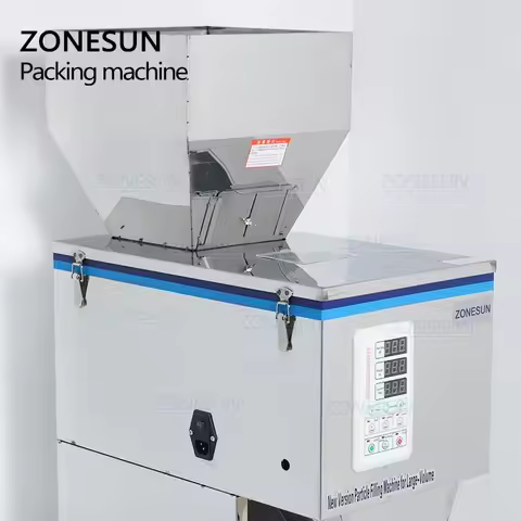 ZONESUN ZS-999 Granular Powder Filling & Weighing Machine for Rice, Seeds, Coffee Beans – 10-999g Fo