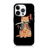 Custom Case iphone 15 Plus Pro Ultra Cat Samurai Japan AE0638 Hardcase S5