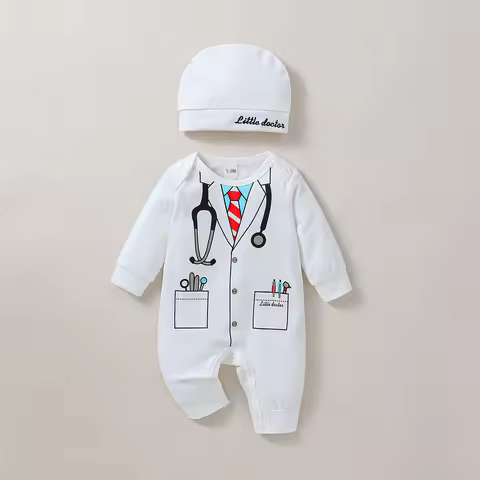 2Pcs Baby Boys/Girls All Seasons Long Sleeve Cute For Newborn 0-1Y Romper Unisex Jumpsuit O-neck Dai