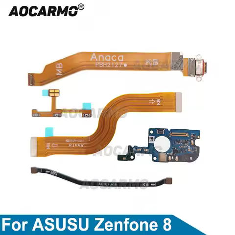 Aocarmo For Asus Zenfone 8 Sim Card Reader Connection Mainboard Flex Charging Port Dock Power Button