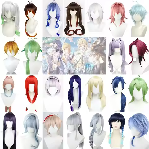 Anime Genshin Impact Cosplay Wig Venti Yae Miko Keqing Eula Diluc Xiao Kaeya Ganyu Baal Barbara HuTa