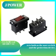 2pcs SS-001 illuminated red rocker switch thermal overload protector circuit breakers