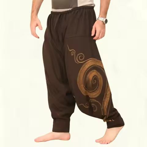 Men's Hippie Yoga Harem Pants Casual Elastic Waist Baggy Men Baggy Hippie Boho Gypsy Aladdin Hippie