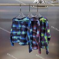 褶皱浅月轻颜褶皱翻领仿Dries Van Noten格纹不对称蝙蝠衫时尚百搭女