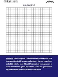 Amsler Eye Grid for Daily Screening of Eye Disease Including Macular Degeneration and Glaucoma - Mag