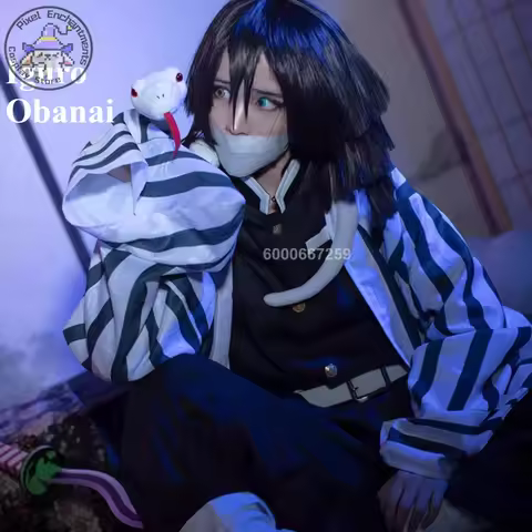 Hot Japanese Anime Iguro Obanai Cosplay Costume For Kisatsutai Men Haori Uniform Wig Mask Halloween 