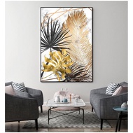Tranh treo tường | Tranh trừu tượng Tropical leaves on marble background Luxury exotic botanical des