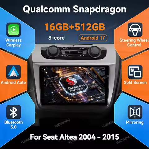 Android 17 Carplay Auto Car Radio For Seat Altea 5P 2004 - 2015 Toledo 5P III 3 2004 - 2009 LHD RHD