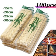 100pcsBamboo Sticks Disposable Barbecue Fruit Wood Sticks Barbecue Party Buffet Wood Sticks