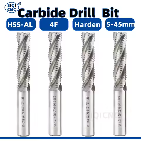 Rough End Mill HSS Cutters Carbide Milling Cutter Router Bits End Mill 4 Flute 5mm to 45mm Saw Blade