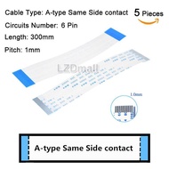 5pcs FPC Ribbon Flexible Flat Cable Pitch 1mm Length 300mm A-type Same Side Contact 4P 5P 6P 7P 8P 9