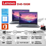 EXCLUSIVE PROMO Laptop Terbaru Lenovo IP S145-15IGM N4000 - 8GB - 256GB SSD - Intel HD - 15.6" - Black - Laptop Murah (Gratis Tas) - Bergaransi