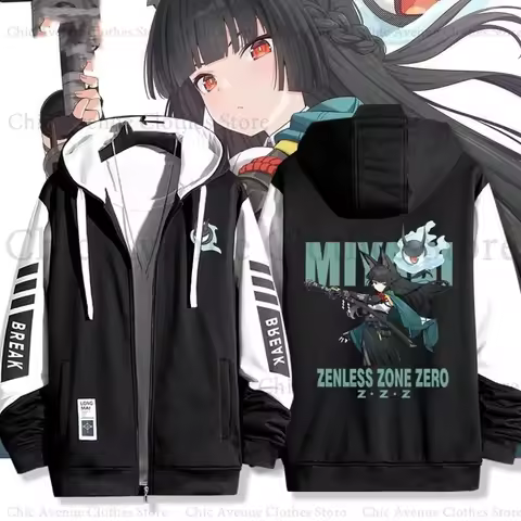 Game Zenless Zone Zero Series Hoshimi Miyabi Print Hoodie Zip Up Hoodies Coat Autumn Spring Clothes 