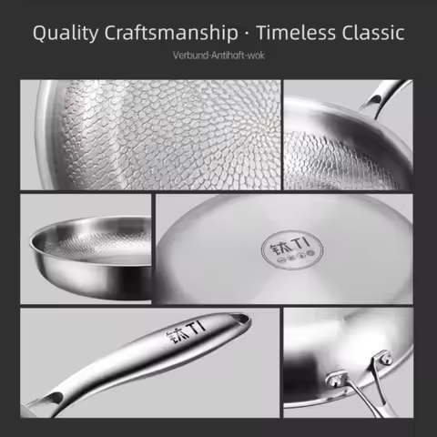 26/28/30/32cm Titanium Frying Pan Non Stick Fish Scale Hammer Pattern Steak Frying Pan Thickened wit