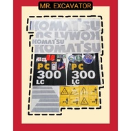 Komatsu PC PC300 PC300-8 PC300-8lc Excavator Sticker Mesin Stiker 挖掘机贴纸 (1 Set)