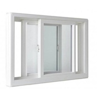 W80 x H40cm Aluminum-Glass Sliding Window w/ Free Screen