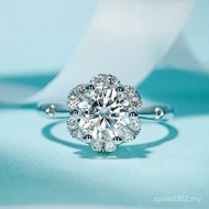 Luxury 18K White Gold Ring Simulation One Carat S925 Silver Exquisite Diamond Ring Moissanite Exquis