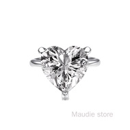 10*10mm 4ct 100% Real Moissanite Diamond Proposal Ring Heart Shape 100% Sterling S925 Elegant Weddin