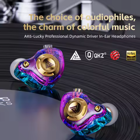 QKZ AK6-Lucky Earphones HIFI Bass Earbuds Monitor 3-Level Tuning Switch 3.5mm AUX In-Ear Headset Spo