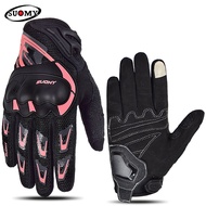 SUOMY Pink Women Motorcycle Bicycle Gloves Anti-Slip Riding Off-Road Cycling Gloves MX Touch Screen Motocross Breathable Gloves