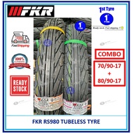 FKR MOTORCYCLE TYRE COMBO RS980 (CORSA SPORT RAIN PATTERN WITH DIAMOND) TUBELESS 70/90-17 + 80/90-17