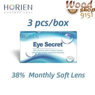 (3 pcs) Horien Eye Secret 38% Monthly Disposable Lens Clear Contact Lenses