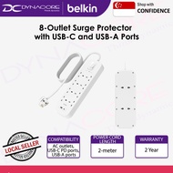 BELKIN SRB003af2M-MY 8-Outlet Surge Protector with USB-C and USB-A Ports, 2M