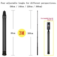 3M/1.5M Insta360 ONE X2/Rที่มองไม่เห็นSelfie StickสำหรับONE X2/ONE R/ONE X Ultra-Lightติดคาร์บอนไฟเบ
