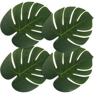 ATFL Artificial Palm Leaves,50 Pcs Big Leaf Placemat, Green Palm Leaves Party Decorations,Tropical T