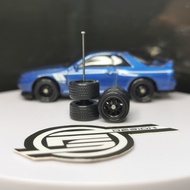 R021 - Hot Wheels 1/64 Rubber Wheels BBS 10 Spokes Tayar Getah 10mm JDM Long Axle | Black