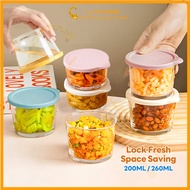 LAKOE 200/260ML Sealed Glass Jar Food Container Pickle Fridge Organizer Fresh-keeping Glass Containe