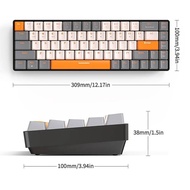 Wireless 65% Mechanical Bluetooth Dual Mode Hot-Swap Ziyoulang K68 Mini Keyboard 68-Key Red Switch