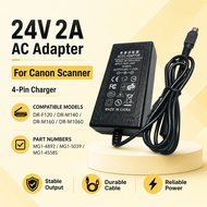 24V 2A 4-Pin AC Adapter Charger For Canon Scanner DR-F120 DRF120 DR-M140/M160/M1060 MG1-4892 MG1-489