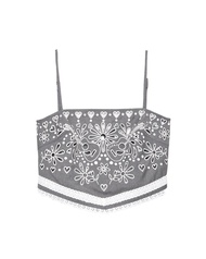 Kloset Design Floral Eyelet Scarf Top (PF25-T001-F) เสื้อสายเดี่ยวดีไซน์เก๋