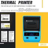 [Free Gift] DETONGER DP23 Thermal Label Printer Portable Wireless Inkless Printer Barcode Printer