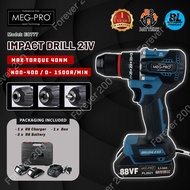 MEG-PRO EC777 21V Impact Driver Electric Drill Brushless Rechargeable Dual Speed Power Tool 40N.m 10