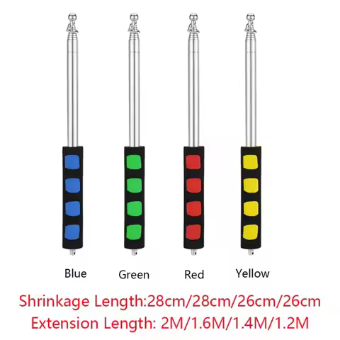 1.2M/1.4M/1.6M/2M Teachers Pointer Presentation Handheld Windsock Telescopic Flag Pole Tour Guide Fl