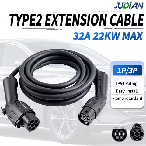 Type 2 to Type 2 EV Charging Cable, IEC62196 EV Charger Extension Cord, Type2 Charging Gun Distance