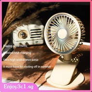 Retro Night Light Desktop Fan  Adjustable Angle Desk Fan USB Rechargeable Wireless Table Fan Clip Circulator Cooling Fan LIFE16