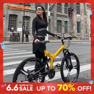 Phoenix Foldable Soft Tail Mountain Bike Double Shock Absorption Men and Women off-Road Racing Adult Bicycle for Teenagers and Students
