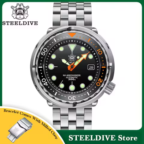 Steeldive SD1975C New Arrival 47.5mm Two-tone Ceramic Bezel 300m Waterproof Stainless Steel NH35 Tun