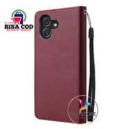 SAMSUNG A04 FLIP LEATHER CASE PREMIUM-FLIP WALLET CASE KULIT UNTUK SAMSUNG A04 - CASING DOMPET-FLIP COVER LEATHER-SARUNG BUKU HP