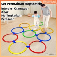 10 Pcs Hopscotch Toys 44/38/28cm Unisex Children's Jumping Toys Jingkat Hoop Jumping Set /Ring Indoo