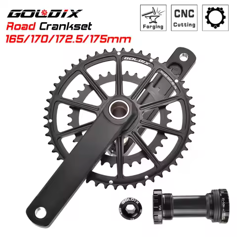 GOLDIX CNC ROAD Crankset for Bicycle Crankset Bottom Bracket ROAD Crank 165/170/175mm Chainring Crow