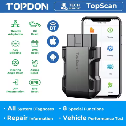 TOPDON TopScan Lite Scanner Smart Diagnostic Tool DTC Repair Guide Bluetooth OBD2 code reader Full S